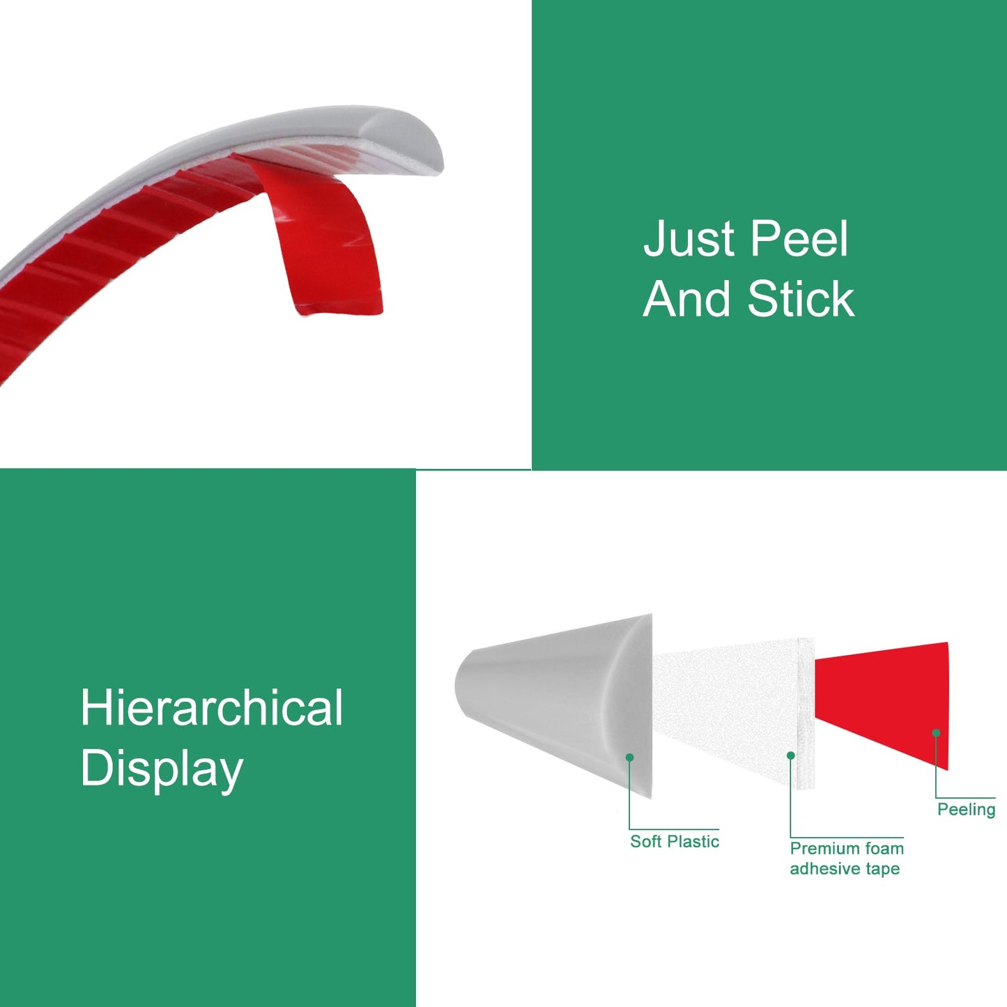 Grey Peel and Stick Tile Edge Trim Roll Pack