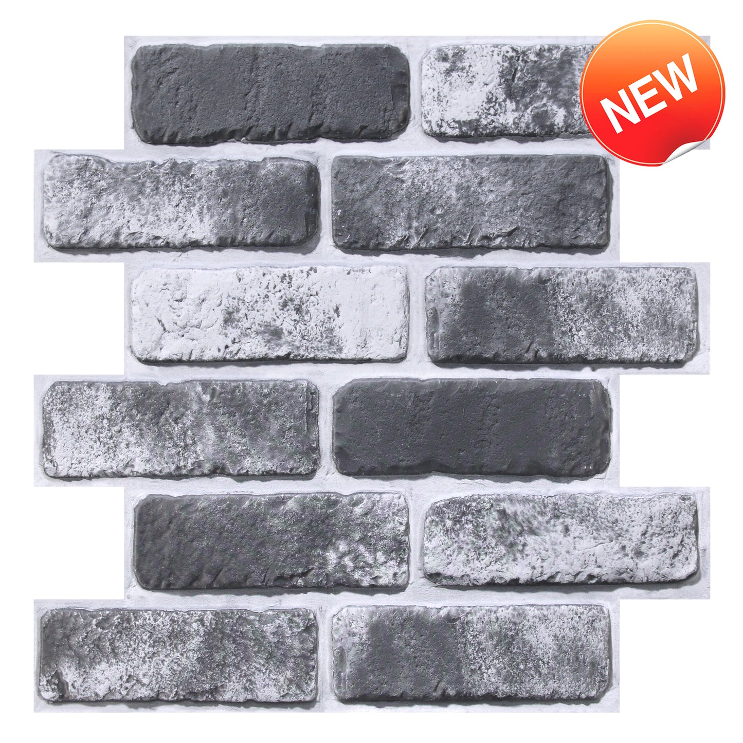 3D Grey Black Whitewash Brick Wall Panels Peel and Stick