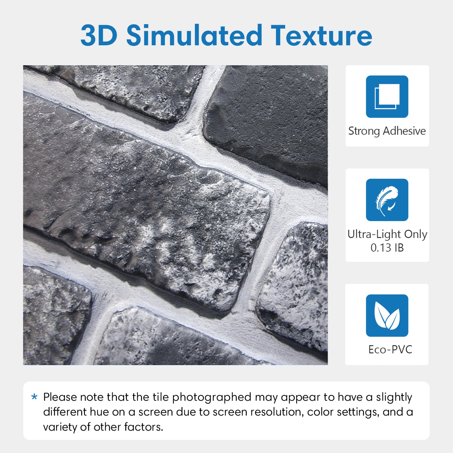 3D Grey Black Whitewash Brick Wall Panels Peel and Stick