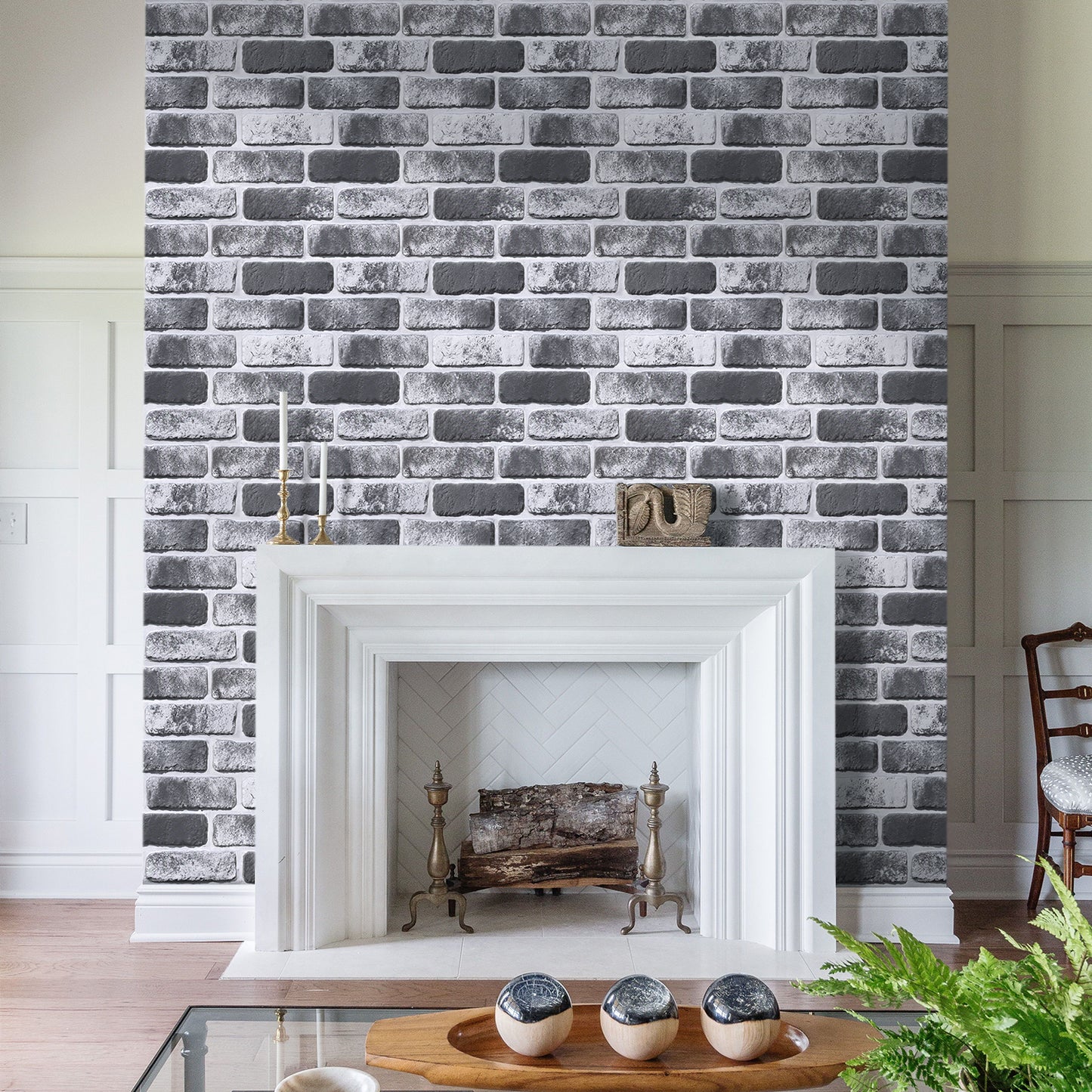 3D Grey Black Whitewash Brick Wall Panels Peel and Stick