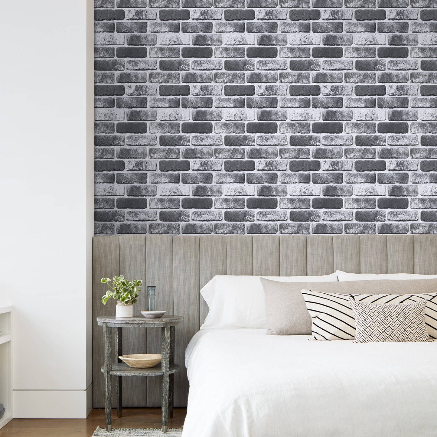 3D Grey Black Whitewash Brick Wall Panels Peel and Stick
