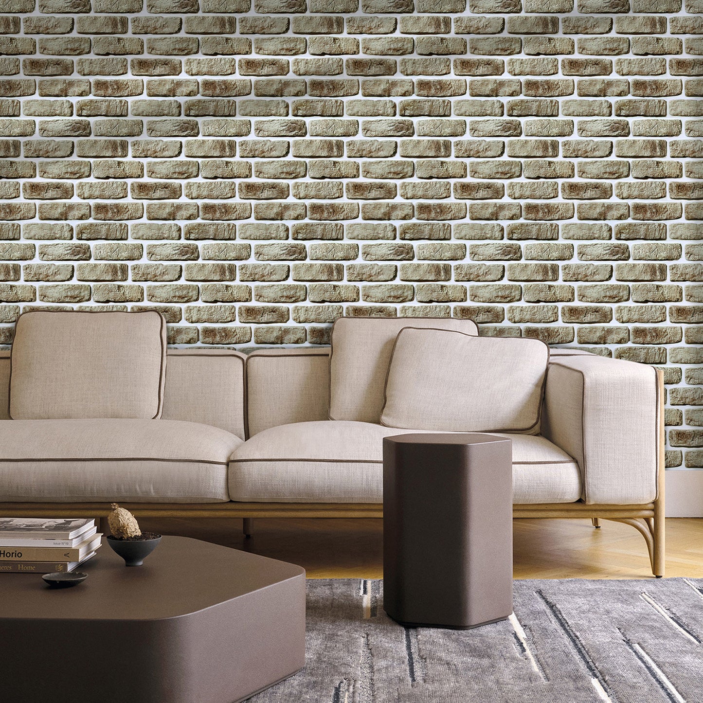 3D Camouflage Yellow Brick Wall Panels Peel and Stick