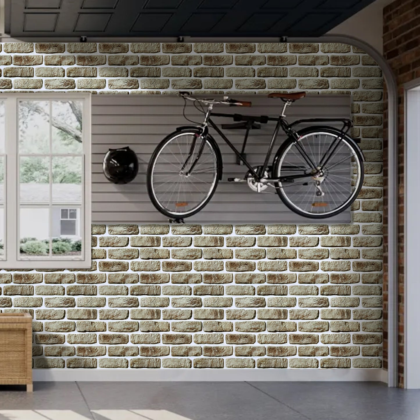3D Camouflage Yellow Brick Wall Panels Peel and Stick
