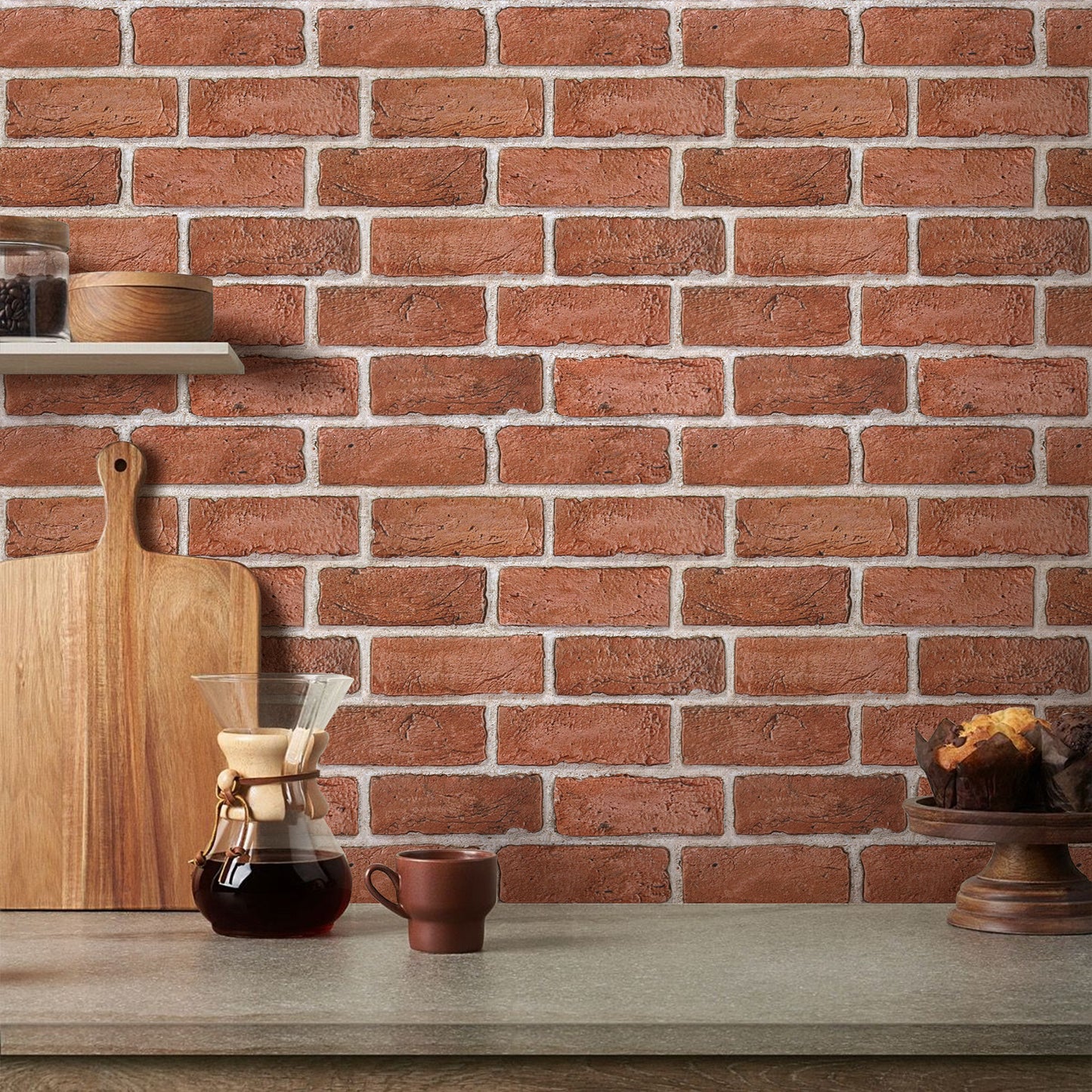 3D Classic Red Brick Wall Panels Peel and Stick