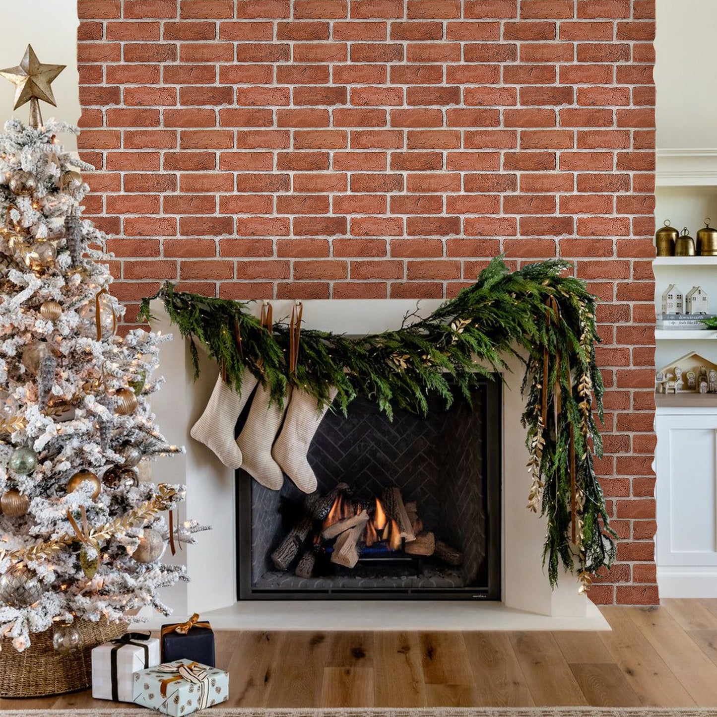 3D Classic Red Brick Wall Panels Peel and Stick