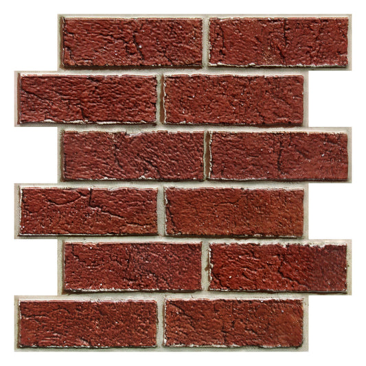 3D Dark Red Brick Wall Panels Peel and Stick