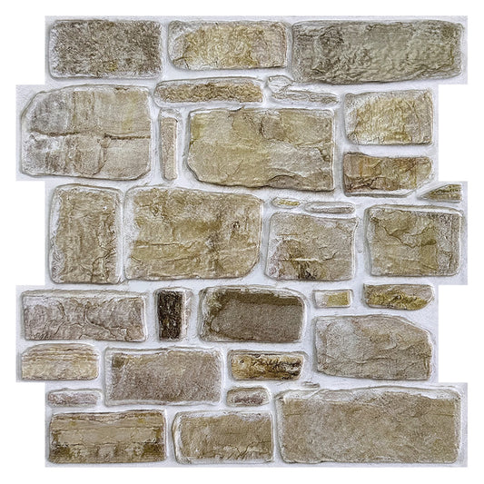 3D Retro Faux Stone Wall Panels Peel and Stick