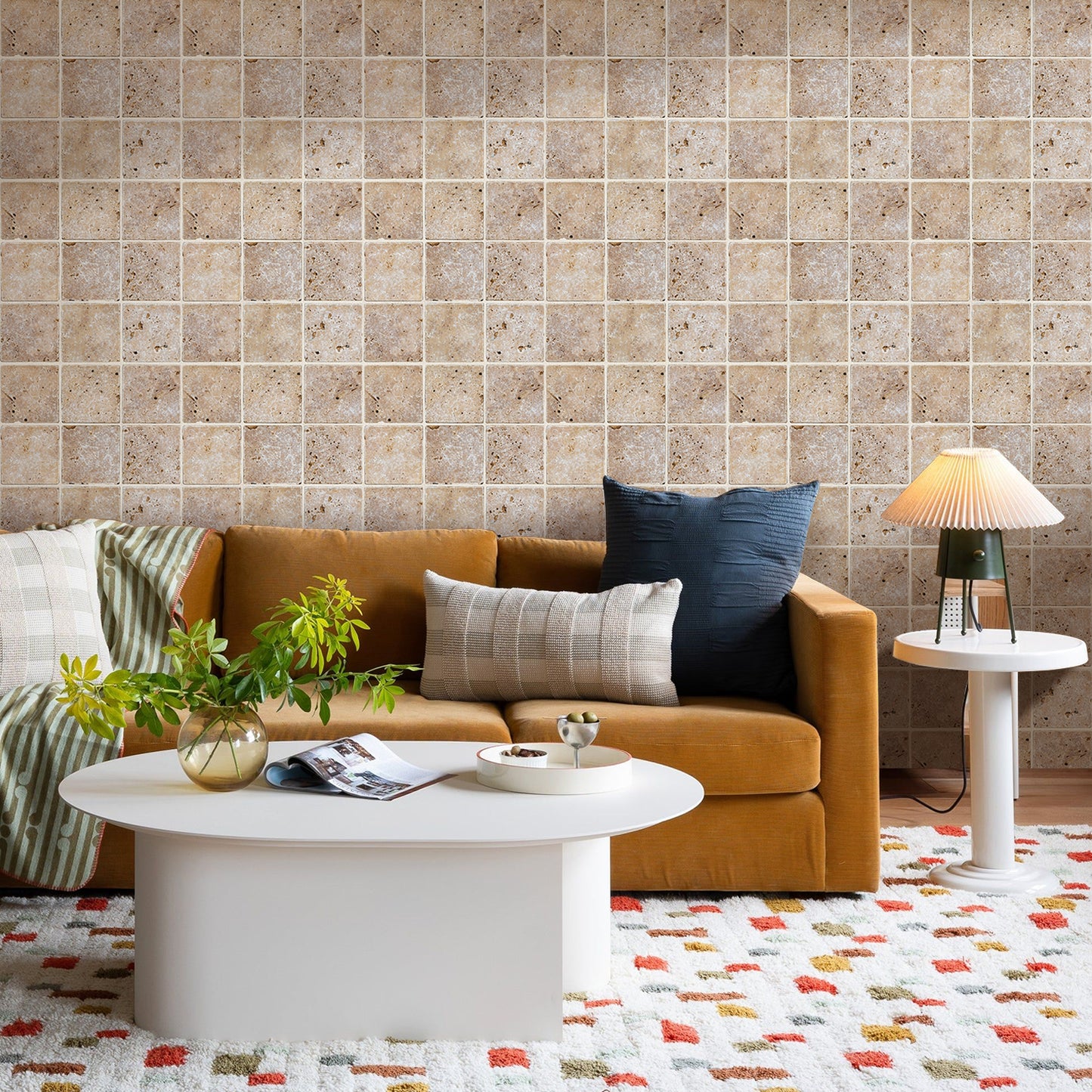 3D Rock Stone Square Wall Panels Peel and Stick