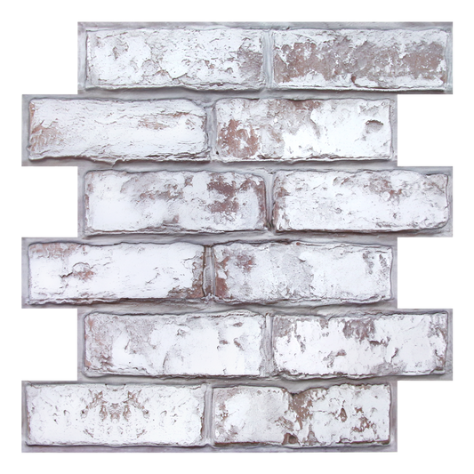 3D Rustic Whitewash Brick Wall Panels Peel and Stick