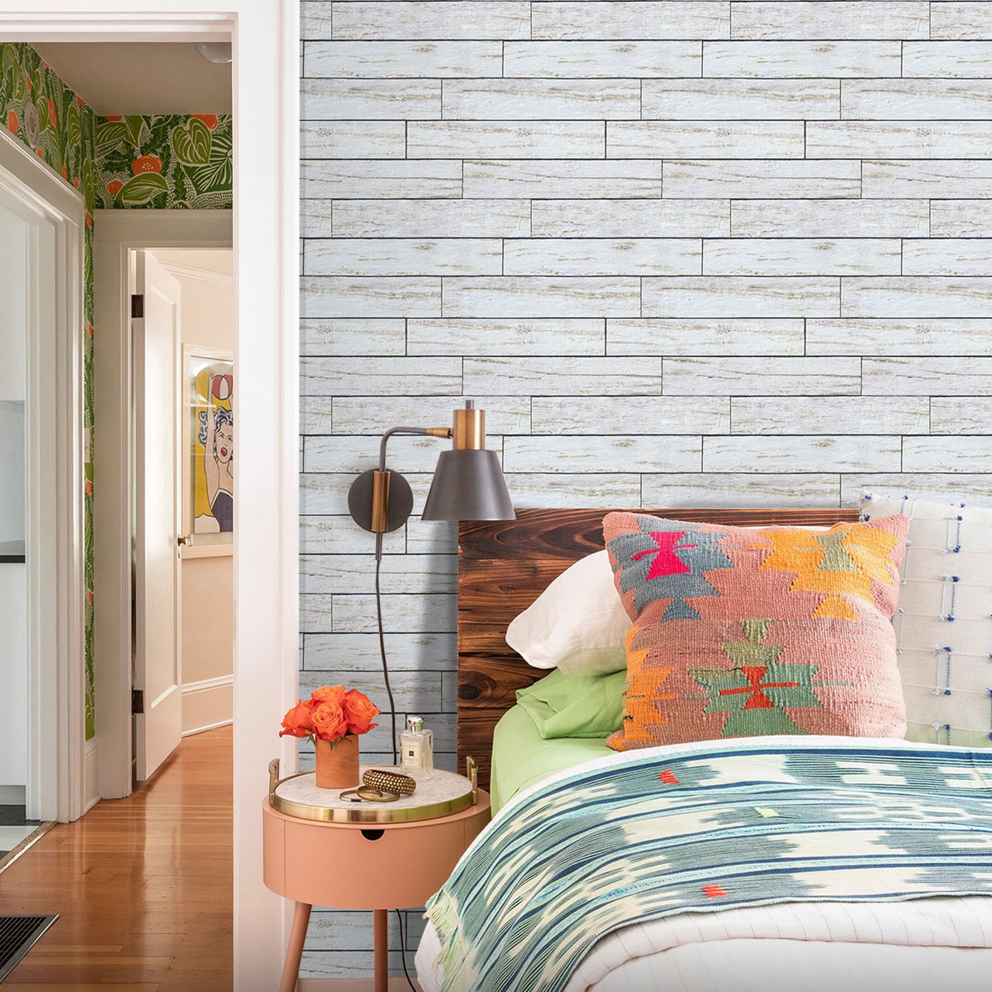 3D White Shiplap Wood Wall Panels Peel and Stick