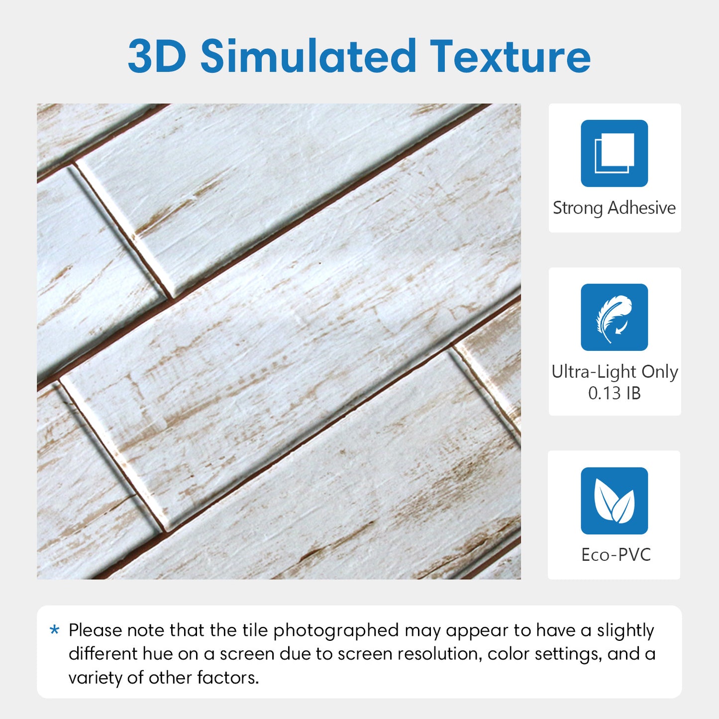 3D White Shiplap Wood Wall Panels Peel and Stick