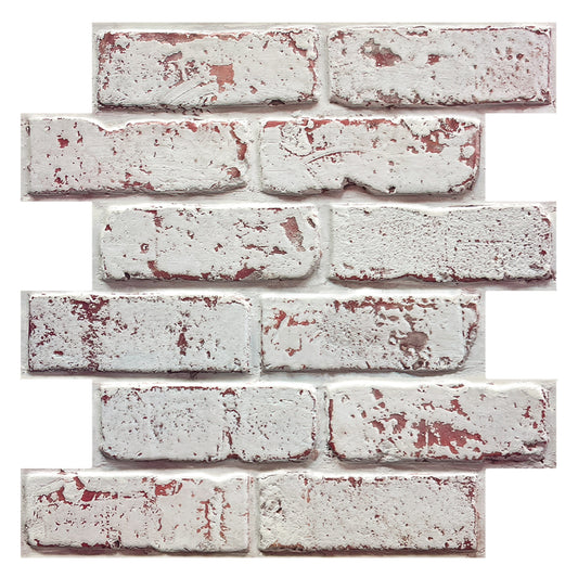 3D Whitewash Brick Wall Panels Peel and Stick