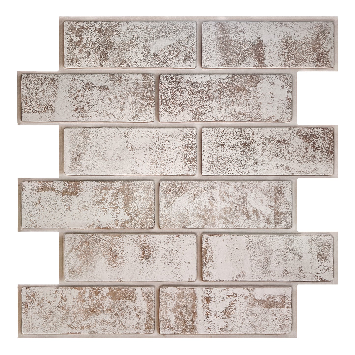 3D Brown Whitewash Brick Wall Panels Peel and Stick
