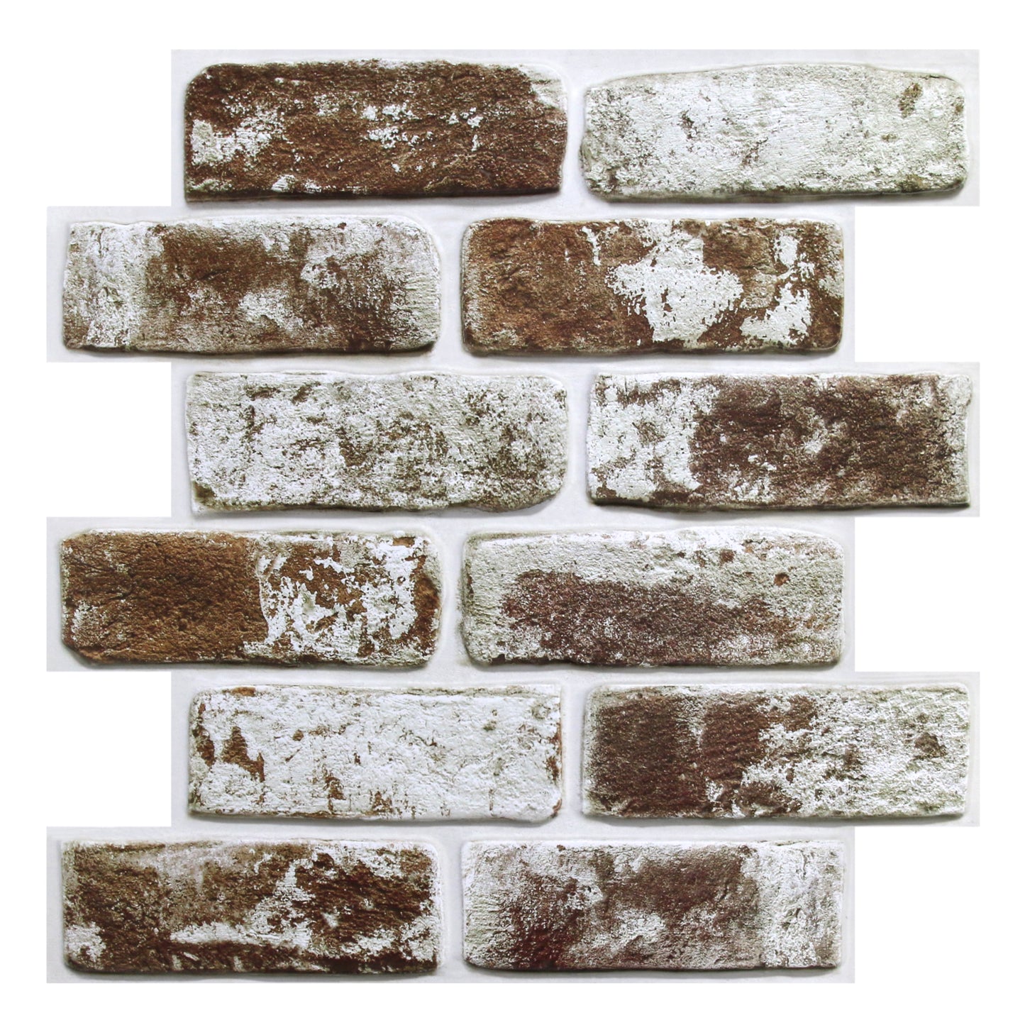3D Coffee Brown Whitewash Brick Wall Panels Peel and Stick