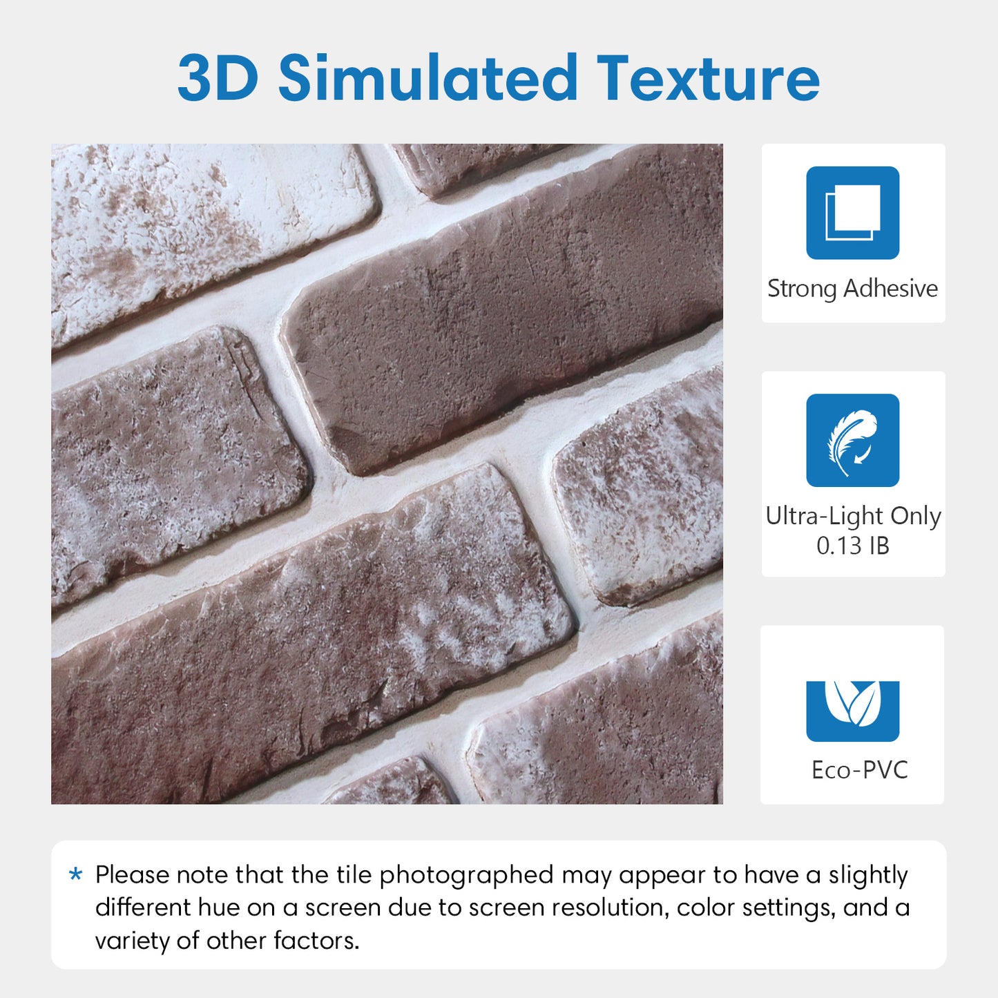 3D Mocha Whitewash Brick Wall Panels Peel and Stick
