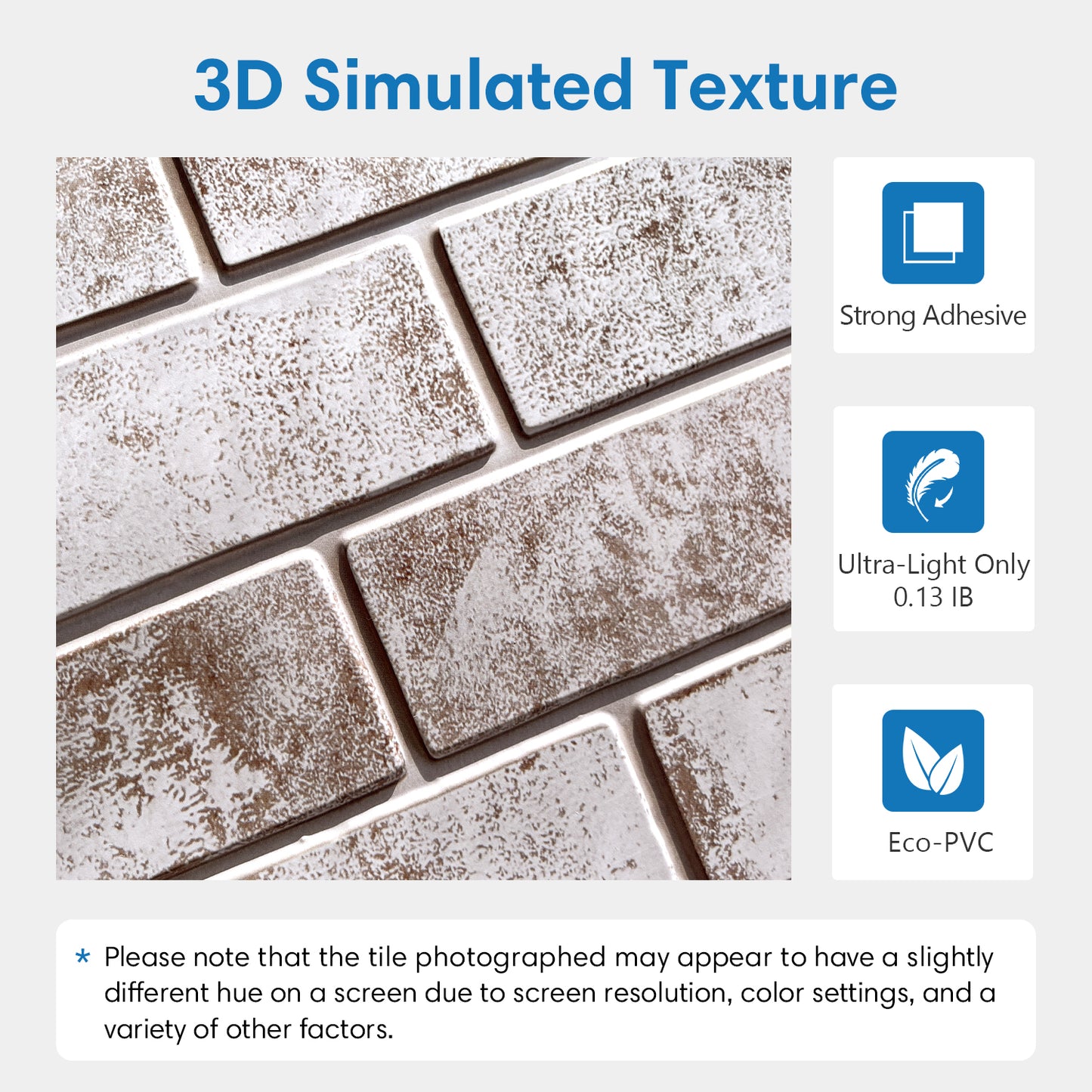 3D Brown Whitewash Brick Wall Panels Peel and Stick