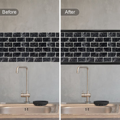 Black Peel and Stick Tile Edge Trim Roll Pack