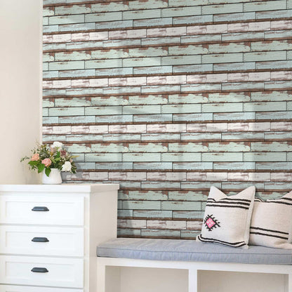 3D Vintage Green Shiplap Wood Wall Panels Peel and Stick