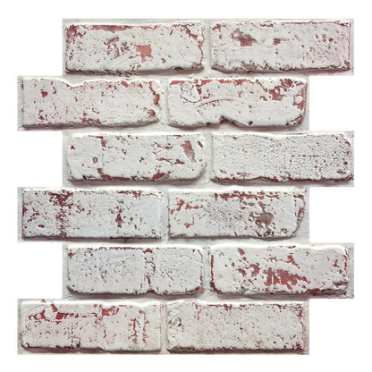 3D Whitewash Brick Wall Panels Peel and Stick