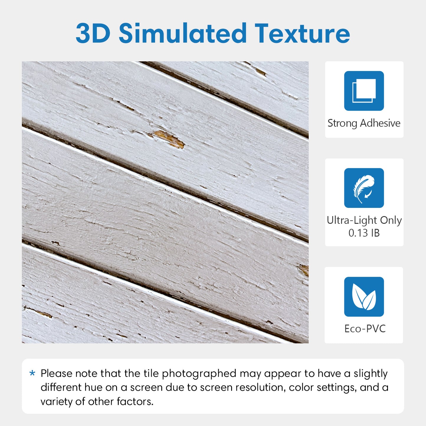 3D White Wood Grain Wall Panels Peel and Stick