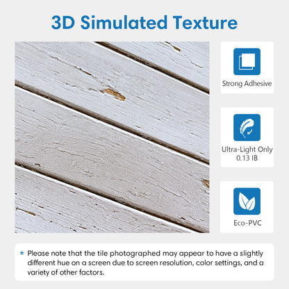 3D White Wood Grain Wall Panels Peel and Stick