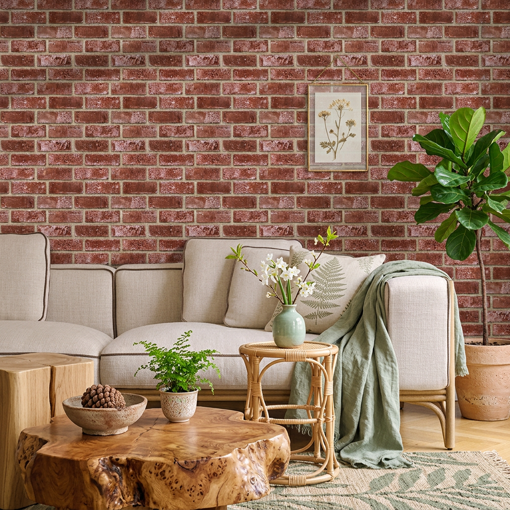 3D Antique Red Brick Wall Panels Peel and Stick