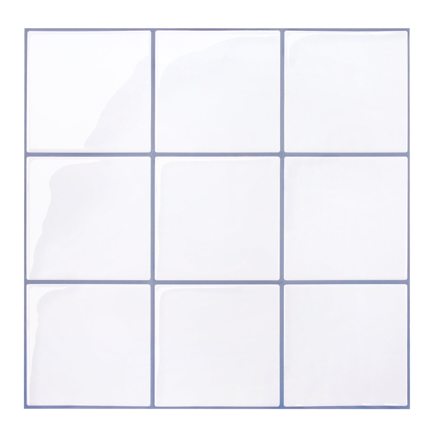 Square Peel and Stick Backsplash - White and Grey Thicker Design