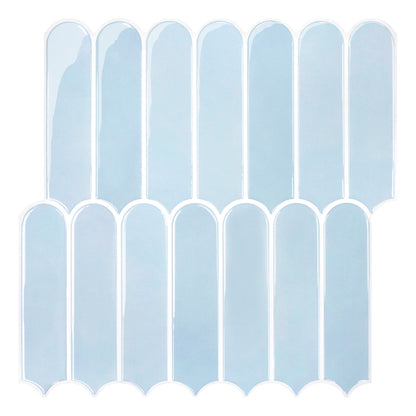 Fish Scale Peel and Stick Backsplash - Aqua Blue Thicker Design