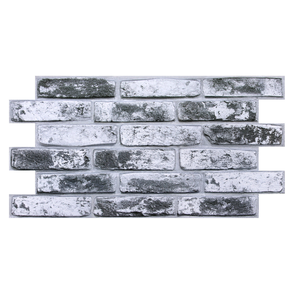 3D Gray Whitewash Brick Extra Large Wall Panels Peel and Stick