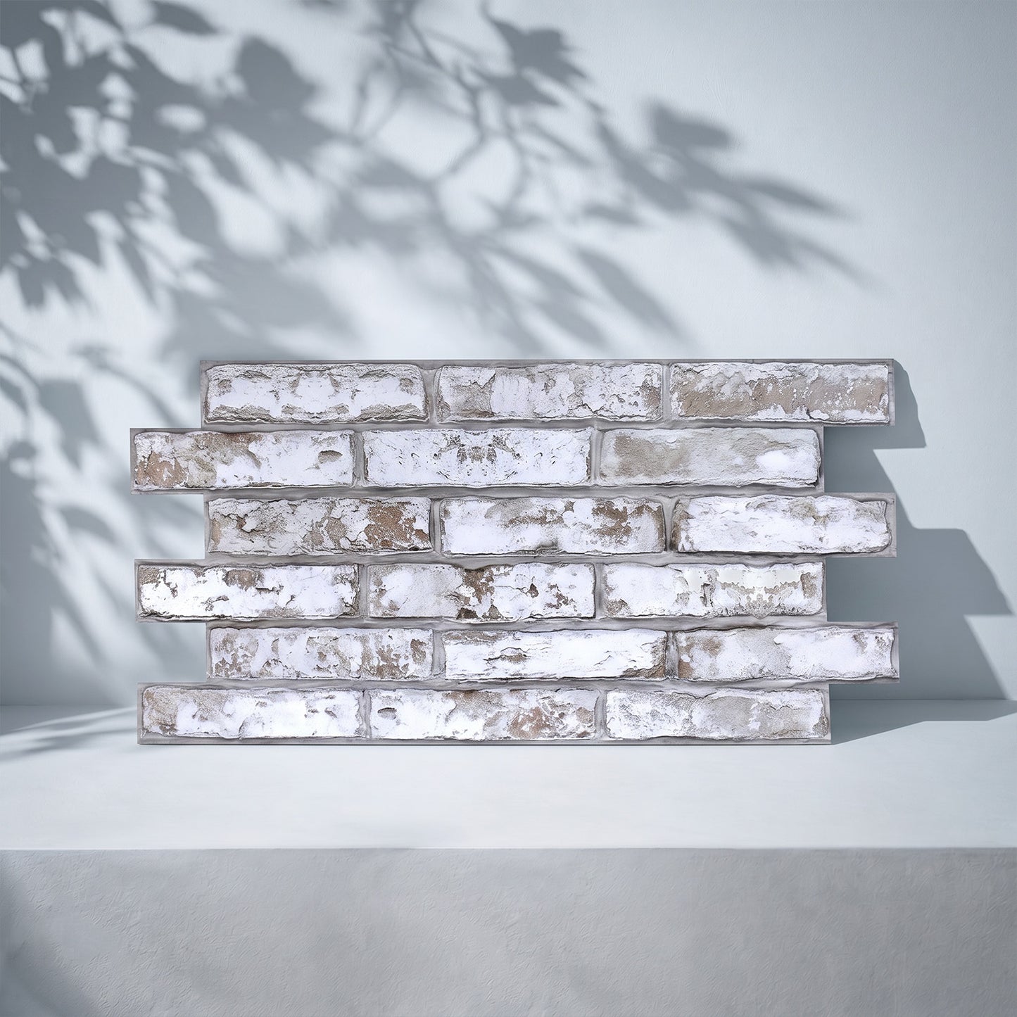 3D Rustic Whitewash Brick Extra Large Wall Panels Peel and Stick