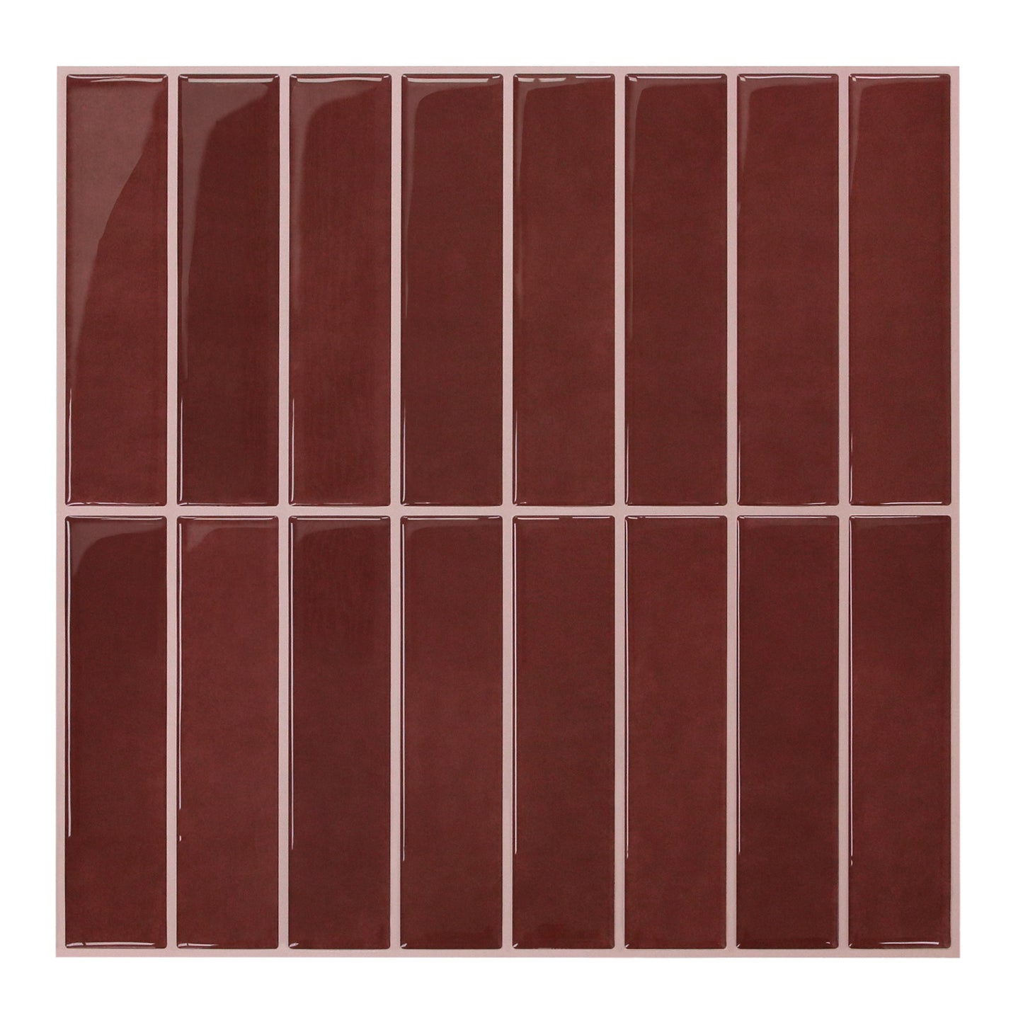 Linear Tile Peel and Stick Backsplash - Red