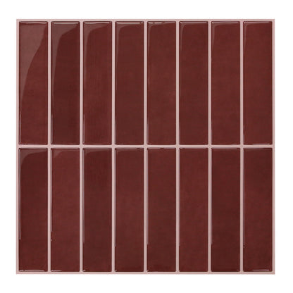 Linear Tile Peel and Stick Backsplash - Red