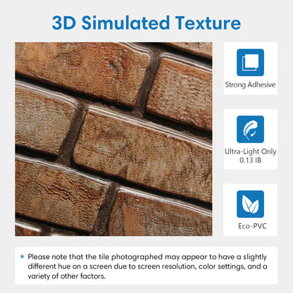 3D Dark Lava Brick Wall Panels Peel and Stick