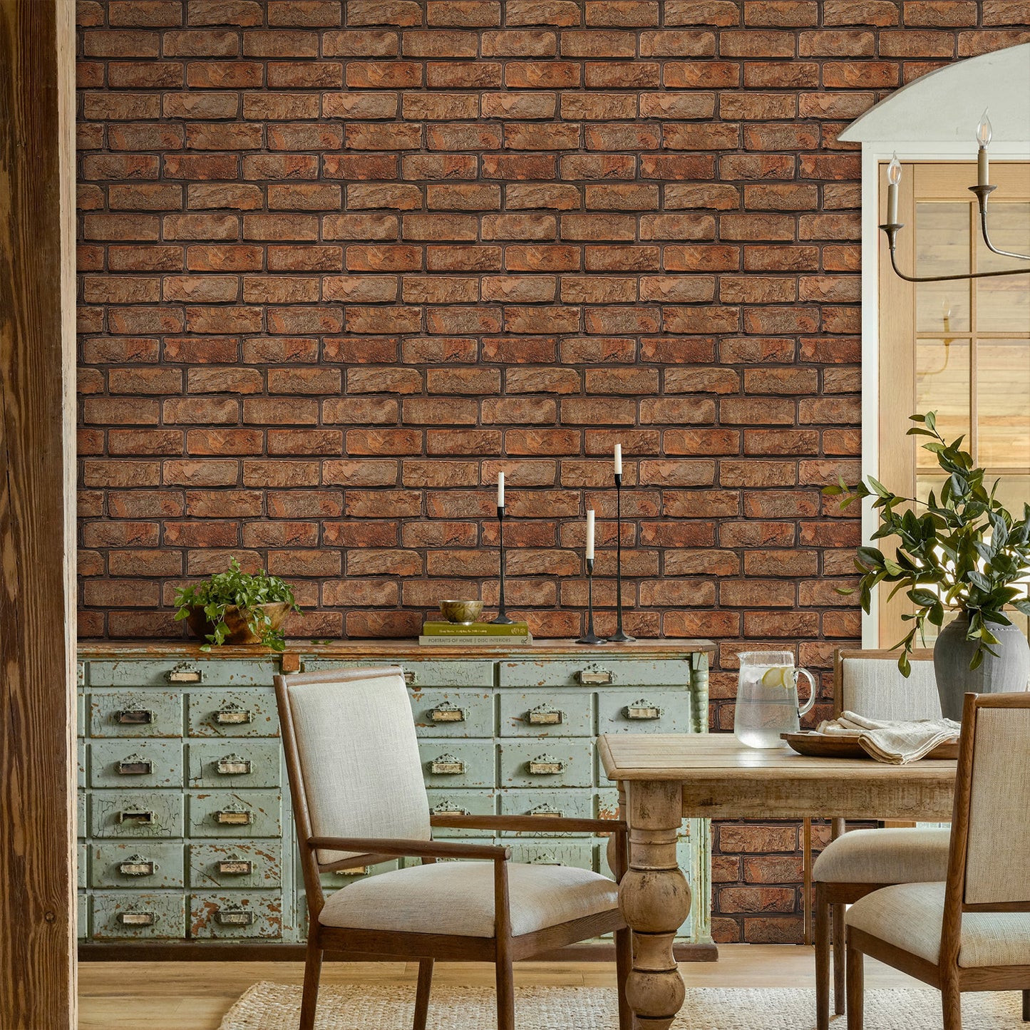 3D Dark Lava Brick Wall Panels Peel and Stick