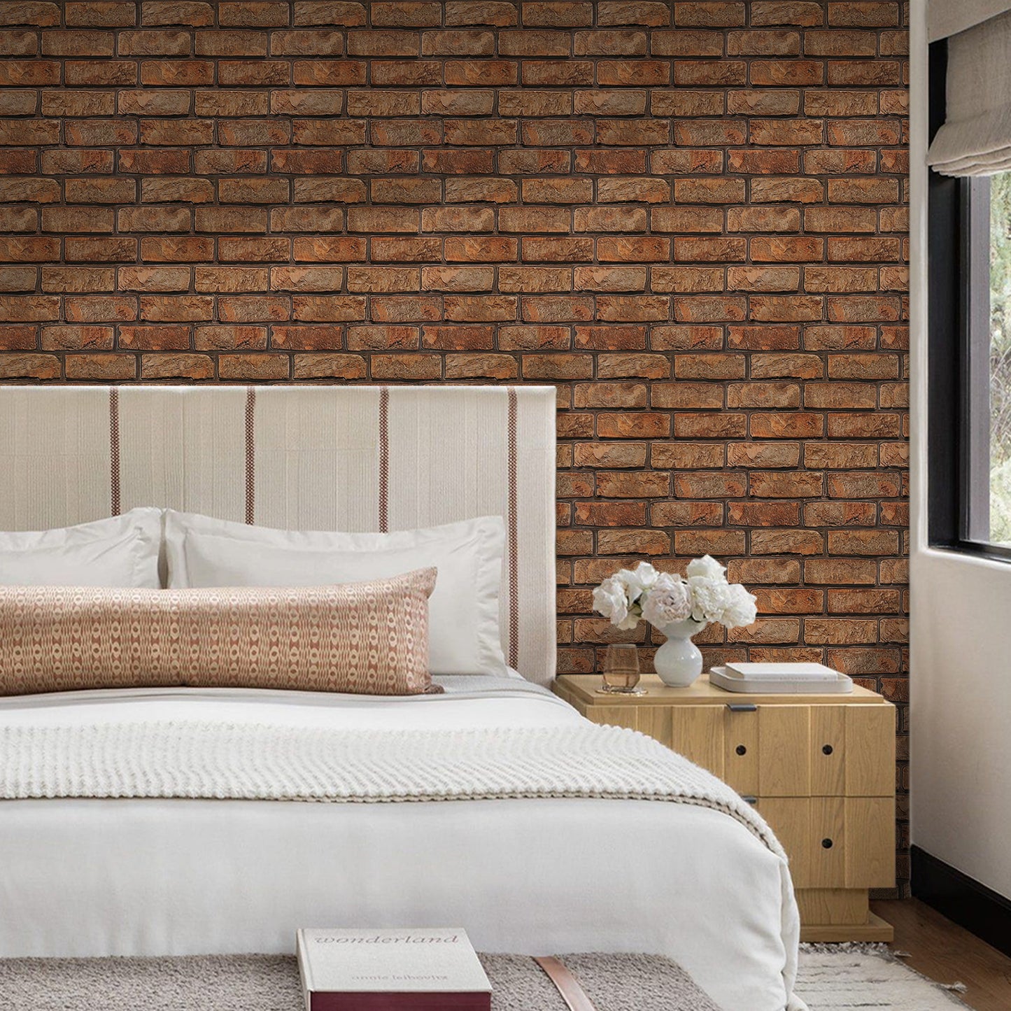 3D Dark Lava Brick Wall Panels Peel and Stick