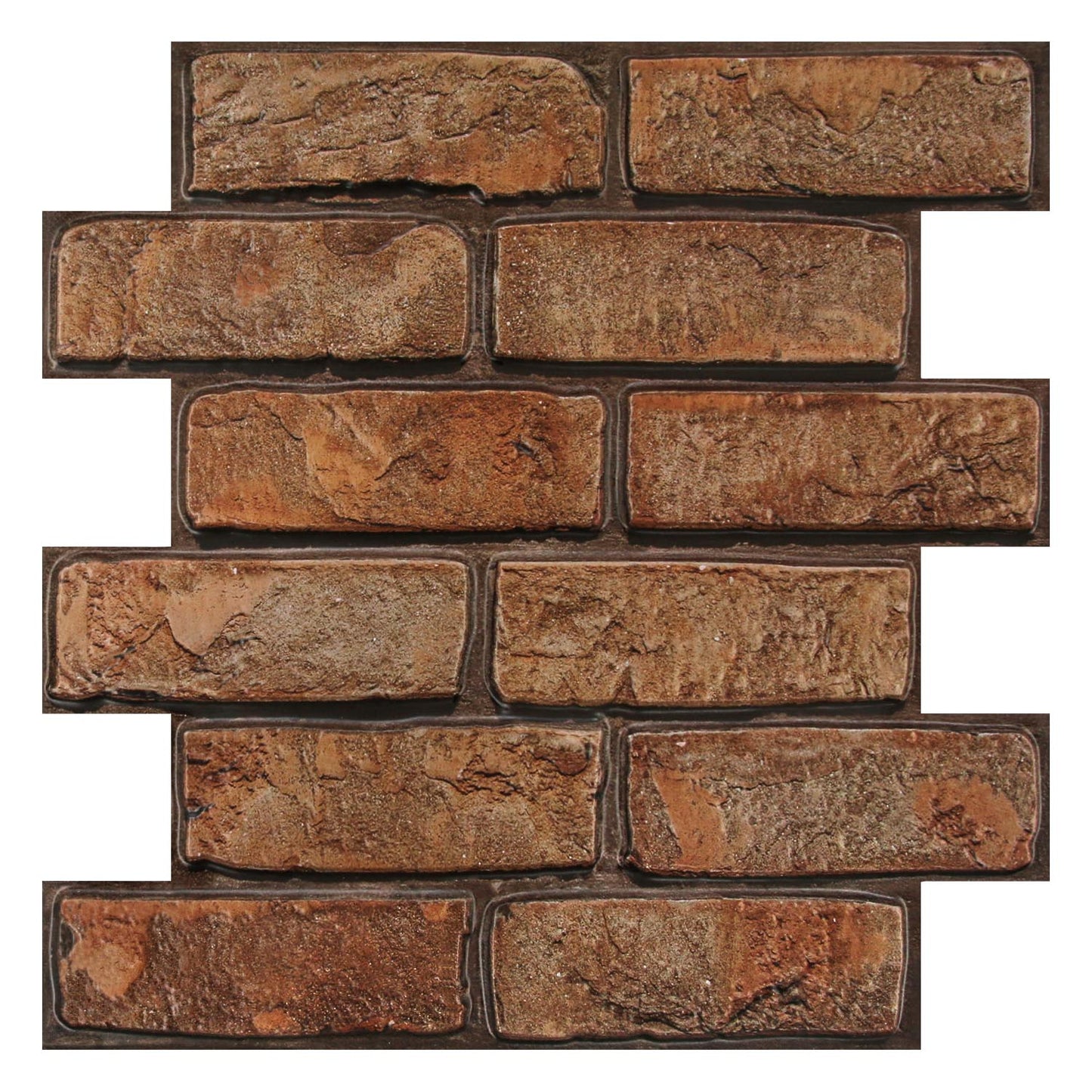 3D Dark Lava Brick Wall Panels Peel and Stick
