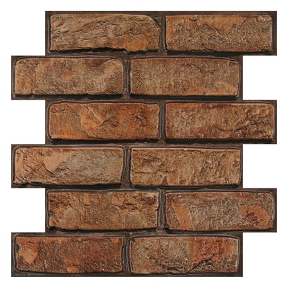 3D Dark Lava Brick Wall Panels Peel and Stick