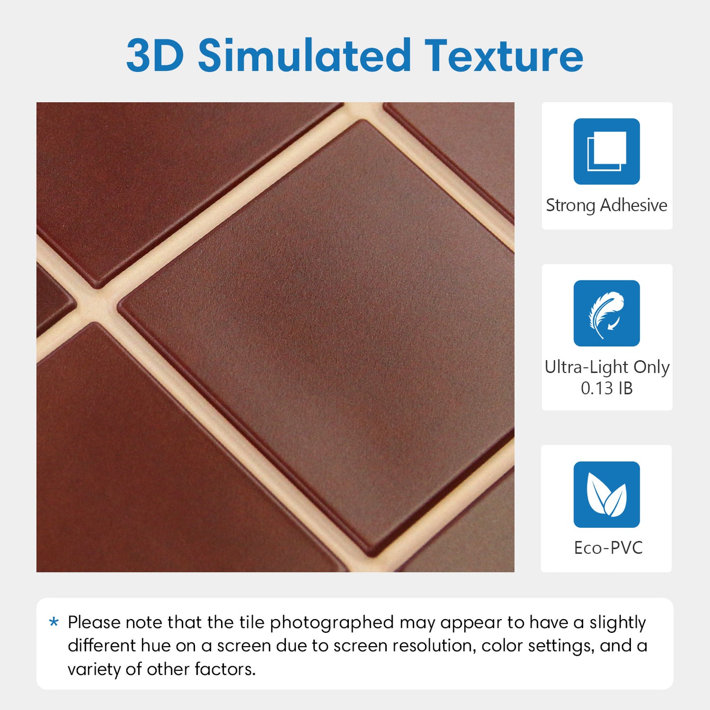 3D Red Square Wall Panels Peel and Stick