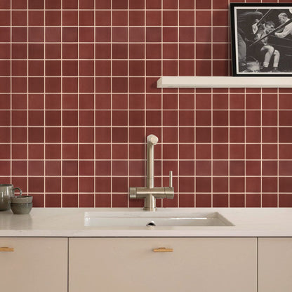 3D Red Square Wall Panels Peel and Stick