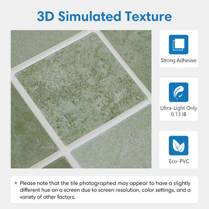 3D Olive Green Square Wall Panels Peel and Stick