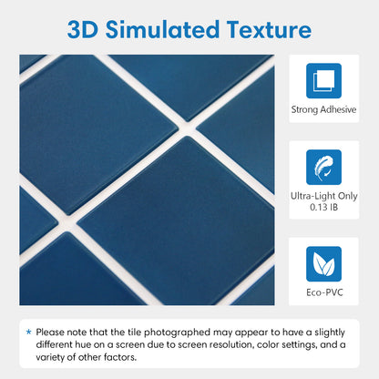 3D Drak Blue Square Wall Panels Peel and Stick