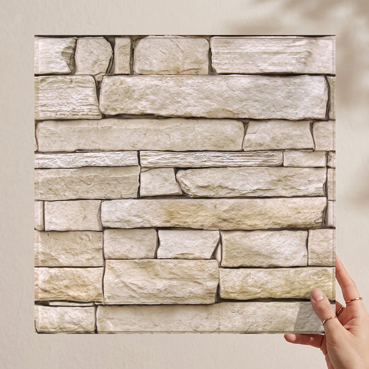 3D Stacked Stone Wall Panels Peel and Stick