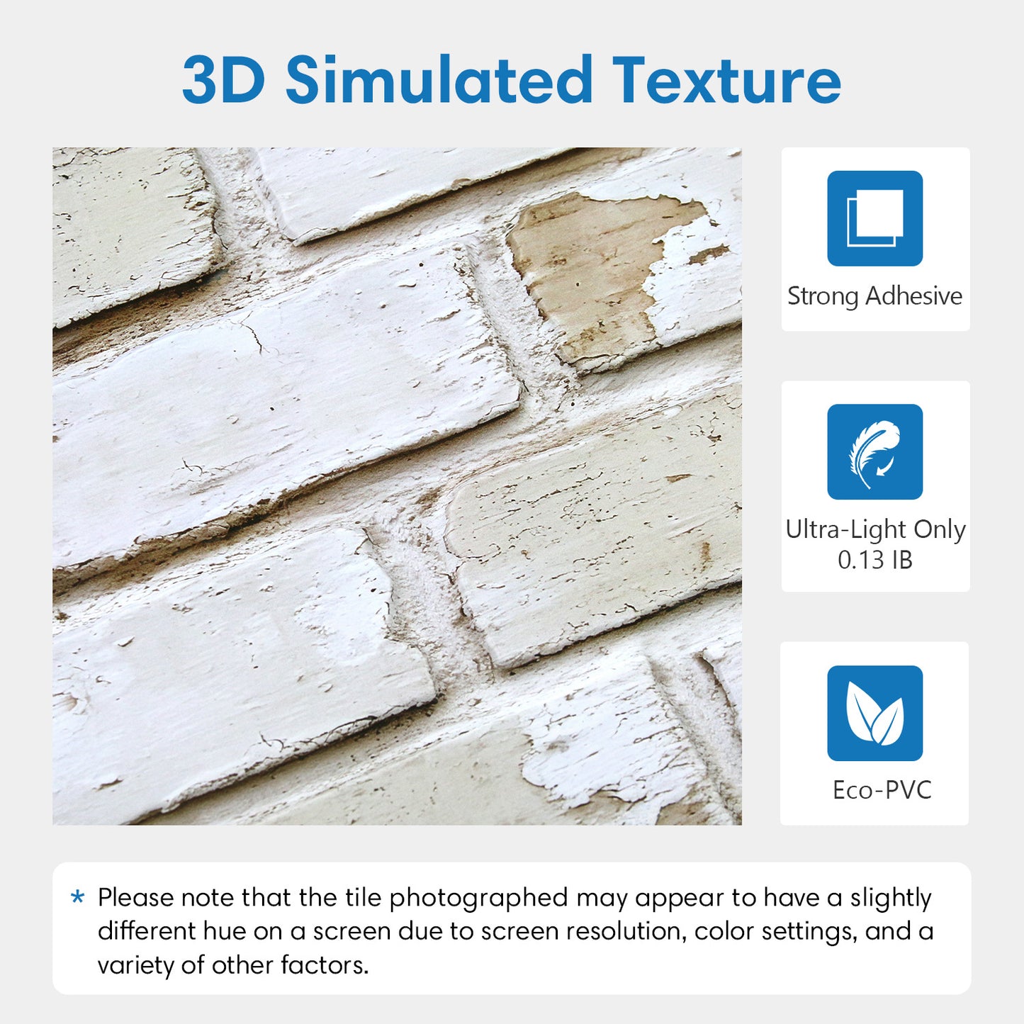 3D Vintage Whitewashed Brick Wall Panels Peel and Stick