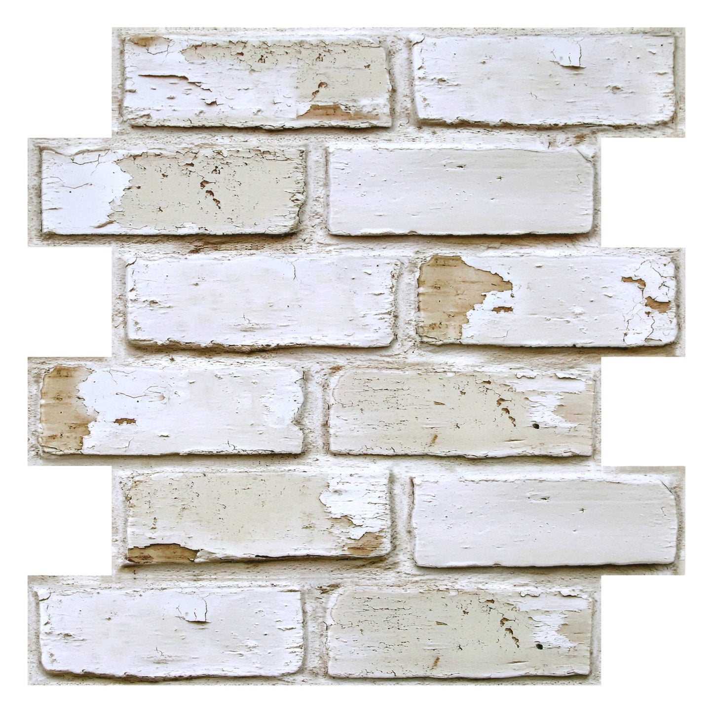 3D Vintage Whitewashed Brick Wall Panels Peel and Stick