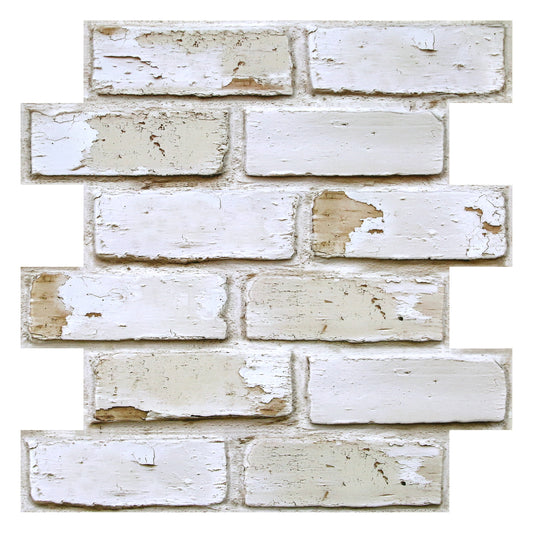 3D Vintage Whitewashed Brick Wall Panels Peel and Stick