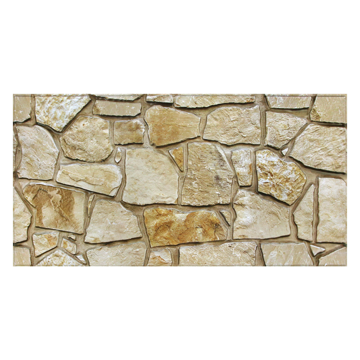3D Brown Fieldstone Extra Large Wall Panels Peel and Stick