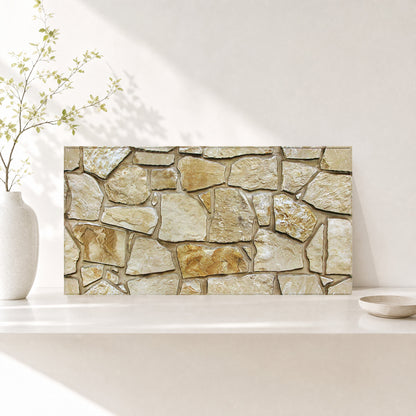 3D Brown Fieldstone Extra Large Wall Panels Peel and Stick
