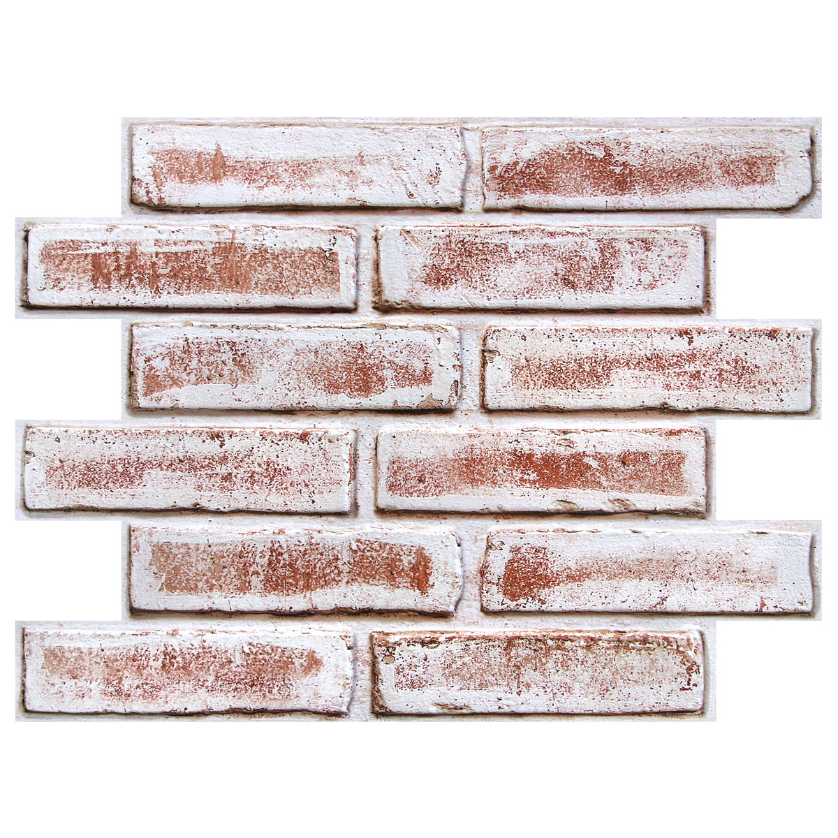 3D Whitewashed Brick Peel and Stick Wall Panels