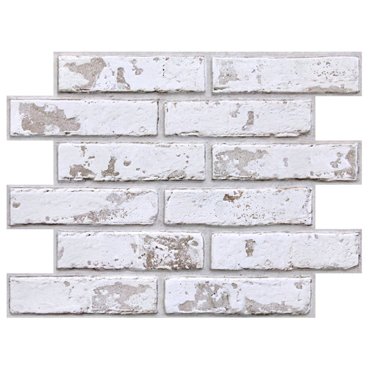 3D Rustic Whitewash Brick Peel and Stick Wall Panels