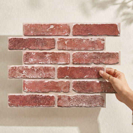 3D Antique Red Brick Peel and Stick Wall Panels